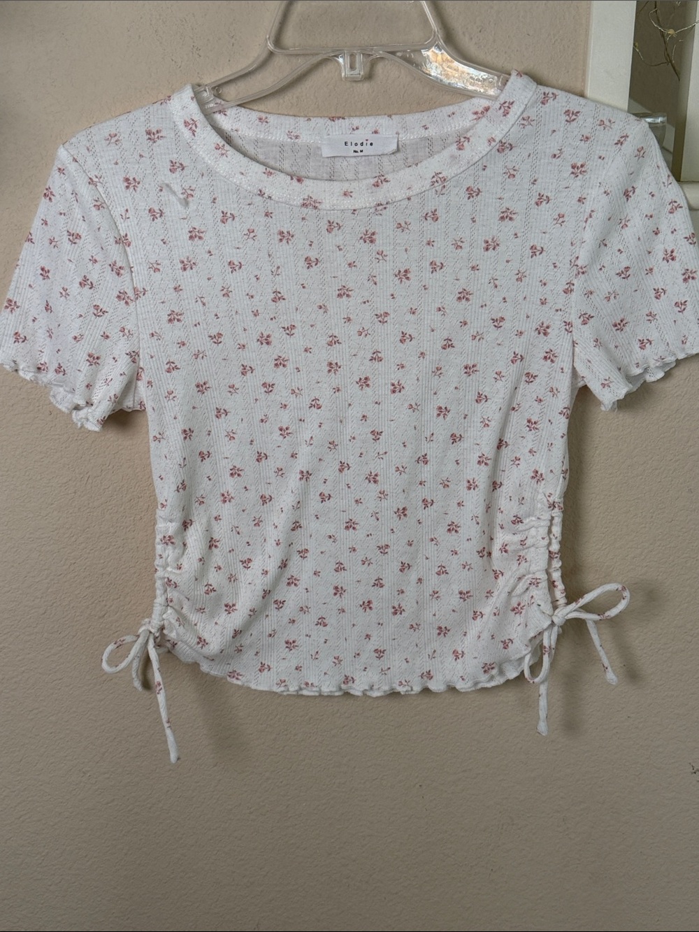 Elodie Lettuce Edge Pink Floral Print Top